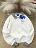 Sudadera de Dos Piezas Falsas con Cuello Polo de Diseño Versátil Estilo Coreano y Japonés para Mujer Invierno 2025 Casual Holgada Sin Capucha Top de Retazos