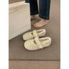 Gentle Fairy Wind Round Head Shoes Feminino Outono e Inverno Outerwear Flat-solo Mulheres Grávidas Quente Bean Cotton Shoes