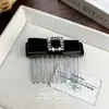 Estilo de Lujo Ligero Diamante Gris Diamante Cuadrado Peine Invertido Pasador de Pelo Moda Clip para Flequillo Clip Peine para el Cabello Accesorio para el Cabello Tocado para Mujeres