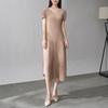 Vestido Miyake para Mujer Nuevo Verano Drapeado para Mujer Suelto Talla Grande Largo Medio Plisado Flor de Capullo Falda Plisada para Mujer