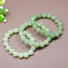 Pulsera de jade Hetian natural con cuentas estilo vintage de agua clara, pulsera de jade Hetian en verde lago con cuentas redondas de corte recto, pulsera de jade unisex