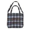Bolso de Lona a Cuadros Retro, Estilo Perezoso, Casual y Versátil, Bolso de Hombro de Lana de Gran Capacidad, Bolso para Estudiantes Universitarios para Ir a Clase
