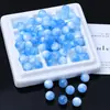 Cuentas Redondas de Imitación Ojo de Gato de Dos Tonos Dorado Cielo Estrellado Arena Movediza Cuentas Sueltas Nubes de Mil Colores Accesorios para Pulsera Colgante DIY