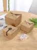 Caixa de Papel Kraft Quadrada para Sobremesa Caixa de Papel para Doce Artesanal Nougat Floco de Neve Pastelaria Assados Biscoitos Embalagem Caixa Pronta para Personalização