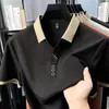 Camiseta de Manga Corta para Hombre con Cuello de Tijera 2026 Verano Nueva Moda Casual de Seda de Hielo Fresca y Resistente al Desgaste Camiseta de Manga Corta para Hombre