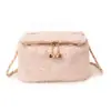 Bolsa Transversal de Corrente de Pelúcia Exquisita e Compacta para Mulheres, Nova Bolsa Quadrada Pequena Outono/Inverno 2025, Bolsa Transversal para o Dia a Dia