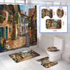 Cortina de ducha transfronteriza de Amazon para la serie arquitectónica, cortina de ducha con impresión digital 3D, outlet de fábrica