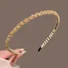2026 Headband de Cristal Feminina com Contas Feita à Mão Fina Headband Elegante Simples Liga Metálica Acessórios de Cabelo Elásticos de Cabelo Atacado