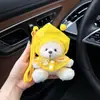 Llavero de Oso con Impermeable Lindo, Colgante de Peluche Suave de Osito Blanco Lindo, Colgante para Bolso de Niña, Juguete Lindo para Coche