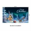 Tela de Fondo Navideño Transfronteriza Personalizada Bandera de Jardín Pareja Cortina de Puerta Pancarta Navideña Bandera de Fiesta para Puerta Decoración