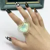 Nova Beldade da Internet do Sudeste Asiático Coroa de Luxo Acessível Anel Coração Design de Nicho Joia Anel Colorido Brilhante
