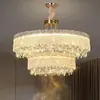 Candelabro de cristal de lujo ligero, luz principal para sala de estar moderna, luz para hall de villa de comedor minimalista moderno, luz para dormitorio, elegante estilo europeo