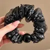 Scrunchie Estilo Coreano com Laço e Estampa de Flores para Mulheres 2026 Novo Estilo Elástico de Cabelo para Coque Elástico Alto Corda de Cabelo Acessório de Cabelo