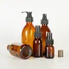 Frasco de Vidro Cosmético Marrom de 60ml Bloqueador de Luz, Frasco para Álcool em Gel, Frasco Refil para Shampoo, Frasco Vazio Tipo Pump para Gel de Banho