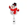Lanyard de Fieltro Navideño Portapase de Insignia Retráctil Divertido Camión de Santa Claus Muñeco de Nieve Portaid Médico