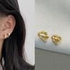 Pendientes de aro elegantes de plata esterlina para mujer 2024 Nuevo sentido de alta gama Otoño e Invierno Dorado Aro grande liso Pendientes de aro redondos