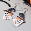 Pendientes acrílicos con estampado de personalidad de moda, estilo fantasma, chica genial, tendencia divertida de Halloween, estilo europeo y americano.