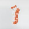 Calcetines de verano de seda helada Daisy, calcetines de red de cristal rojo de seda, calcetines náuticos antienganches, finos, estilo japonés, que combinan con todo para mujer