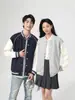 Chamarra de béisbol para hombre con hebilla metálica de cremallera, chamarra con cuello alto y bloques de color, chamarra casual de primavera y otoño para parejas, chamarra de marca moderna personalizada
