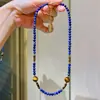 Collar de Cadena para Clavícula de Piedra Natural Lapislázuli Ojo de Tigre de Gama Alta Retro de 4 mm