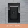 Tomada de Parede 3 Posições Painel Embutido Tipo 118 Vidro Preto Padrão Brasileiro 20A com Porta USB + Tipo C