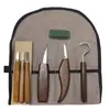 Juego de 10 piezas nogal cromo vanadio acero cuchillo de tallar corte cuchillo de madera raspado cuchillo de madera cuchillo cuchara traje de tallado para carpintería