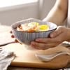Copa de 6 pulgadas cuenco moderno nórdico simple rejilla color bajo esmalte vajilla de cerámica comida creativa avena sopa tazón para ramen