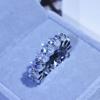 Anillo de Diamante Corte Esmeralda Moissanita Índice Anillo de Dedo Anillo para Mujer Mosan Diamante Moda Personalidad ins Celebridad de Internet Europea y Americana