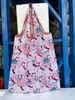 Bolsa de compras feminina de nylon, prática e portátil, para compras em lojas, supermercados, bolsa de ombro para compras, pode ser Vendida no Atacado