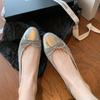 Zapatos Planos de Cuero Genuino con Puntada de Lazo de Hong Kong Estilo Pequeño y Fragante para Mujer Primavera y Otoño Nuevos Planos de Punta Redonda Boca Baja Zapatos de Ballet