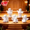 Producto Nuevo Más Vendido: Adorno de Ángel de Concierto Blanco Puro de Resina, Figura de Yeso Tallado Vintage Estilo Europeo Adorno Pequeño DIY