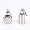 Frasco Mini de Aço Inoxidável Transfronteiriço 1oz 2oz Redondo Portátil ao Ar Livre Pequeno Frasco Chaveiro Garrafa Formato Quadrado