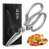 Tijeras para Huesos de Pollo de Acero Inoxidable de Alta Venta Transfronteriza, Mango Fuerte de Aluminio, Tijeras de Loto, Cocina, Cocina, Tijeras Gruesas para Barbacoa