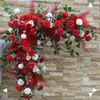 Fila Triangular de Flores para Boda Bosque de Flores Camino de Boda Arco de Bola de Flores Decoración con Postes de Madera Rincón de Flores Escenario de Flores Fondo Flor
