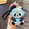 Llavero Original de Cuero Sanxingdui Panda Lindo Dibujo Animado Panda Rojo Cuero Lujo Ligero Colgante para Bolso de Niñas