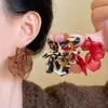 Pendientes de Perlas con Pétalos de Leopardo para Mujer, Modernos, Exagerados, Únicos y Hermosos Pendientes 2025 Nuevo Diseño de Nicho Joyería para Orejas