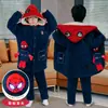 Conjunto de pijama infantil inverno meninos fleece de coral espessado quente acolchoado de três camadas Roupa de casa masculina de comprimento médio