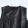 Vestido Elegante de Cuero Sintético sin Mangas Ajustado para Mujer Estilo Europeo y Americano Transfronterizo 2026 Nueva Moda con Cinturón 4369252