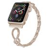 Adecuado para Correa Metálica Apple con Diamantes, Correa de Reloj de Moda para Apple Watch, Correa de Reloj Metálica en Forma de Ocho con Diamantes, Correa de Acero