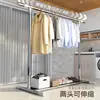 Cabide de Roupas de Aço Inoxidável de Chão Dobrável para Interior Casa Varanda Quarto Varal Retrátil para Secar Roupas e Colchas