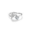 Anel de prata esterlina 925 com laço, design de nicho feminino, anel de zircônia de luxo leve, estilo anel de amor