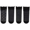 Calcetines Lolita para mujer, de pelo medio, modernos, de verano, finos, bonitos, estilo japonés, con encaje JK, blancos y negros.