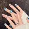 [Flor] Gato Ojo de Gato Perseguidor de Luz Azul Manicura Flor Seca Hada Blanqueamiento Diario Manicura Corta Puramente Hecha a Mano Manicura Portátil