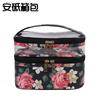 Comercio Exterior Transfronterizo Nuevo Mármol Portátil Transparente Estampado de Leopardo Doble Capa Bolsa de Cosméticos Impermeable Portátil Neceser Almacenamiento para Mujeres