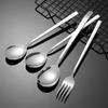 Colher de aço inoxidável estilo coreano colher de sopa de alta qualidade com flores utensílios de mesa domésticos colher de cabo longo colher de bibimbap espessada garfo atacado