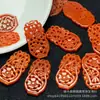Jade de Mianmar Jade Vermelho Esculpido Flor Oca Vaso Brincos Acessórios Atacado DIY Joias de Jade Estilo Antigo Acessórios para Pente