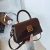 Bolsa Pequena Quadrada Patchwork Fosca 2026 Nova Nicho Retro Versátil Bolsa de Ombro Elegante para o Dia a Dia Transversal Bolsa de Mão