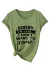 Perdón por llegar tarde, no incluí la camiseta informal de manga corta con cuello en V para mujer del sitio independiente Amazon Wish