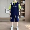 Talla Extra Grande 150 kg Más Talla Camisa Polo de Manga Corta Traje Deportivo Casual Pantalones Cortos de Verano para Hombre Conjunto de Dos Piezas