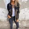 Ropa de Mujer 2024 Exportación Aliexpress Otoño e Invierno Solapa Hebilla Metálica Variada Chaqueta de Punto Vaquera Estilo Urbano Europeo y Americano